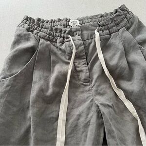 WILFRED • Allant Gray Linen Paperbag Trouser Pants